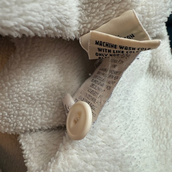 LL Bean Fleece Lined Shirt Jacket Shacket Womens Size XL Purple Green Oversized - Picture 5 of 6